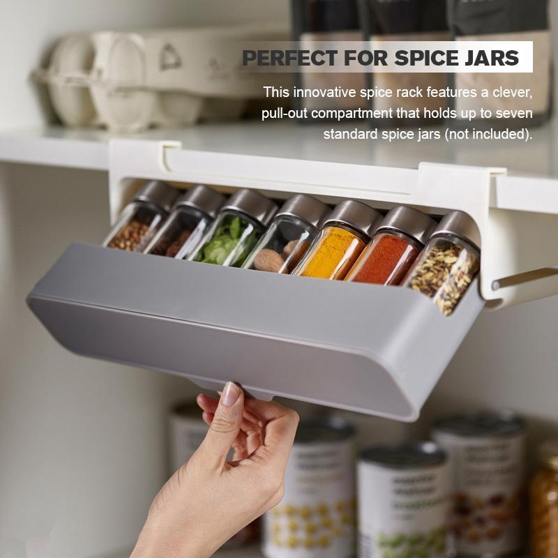 Kitchen Shelf-Mounted Spice Organizer