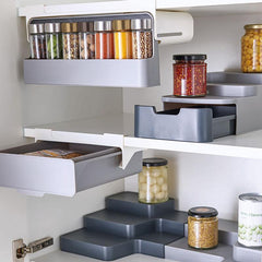 Kitchen Shelf-Mounted Spice Organizer